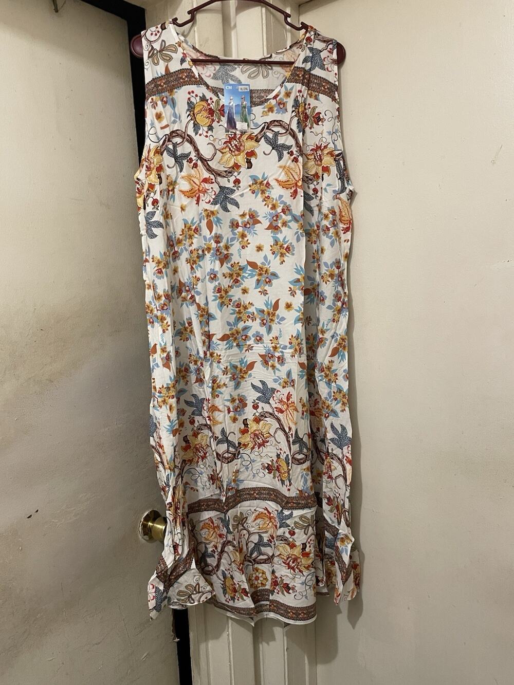 Boho Floral Sleeveless Maxi Dress XL 2XL Flowy Paisley Summer Beach Dress NWT